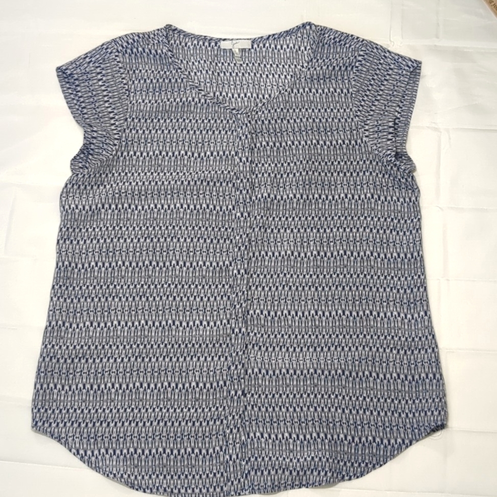 Joie 100%Silk Cap Sleeve Light Weight Sheer Top With Buttons Sz S